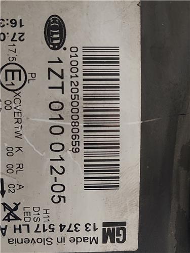FARO DEL. IZDO. XENON Opel astra j 1.4 Turbo A 14 NET A14NET 1ZT010012-5 1ZT0100125 GRIS MZ4 - Imagen 3