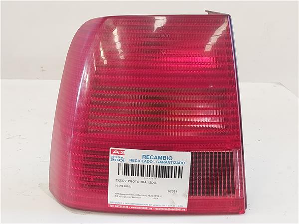 PILOTO TRA. IZDO. Volkswagen passat berlina (3b2)(1996->) 2.8 V6 Syncro/4motion ACK 3B5945095J VERDE Bombilla Faro Izquierdo Lámpara lateral Luz Trasero DJR