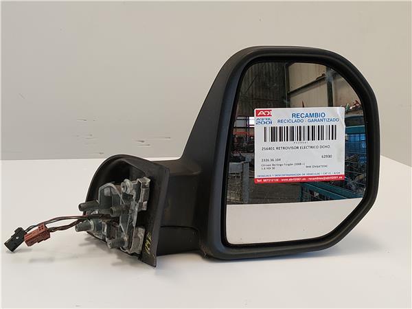 RETROVISOR ELECTRICO DCHO. Citroen berlingo furgón (2008->) 1.6 HDi 90 9HX (DV6ATED4) 9HX(DV6ATED4) 2326.36.104 232636104 NEGRO Derecho Espejo