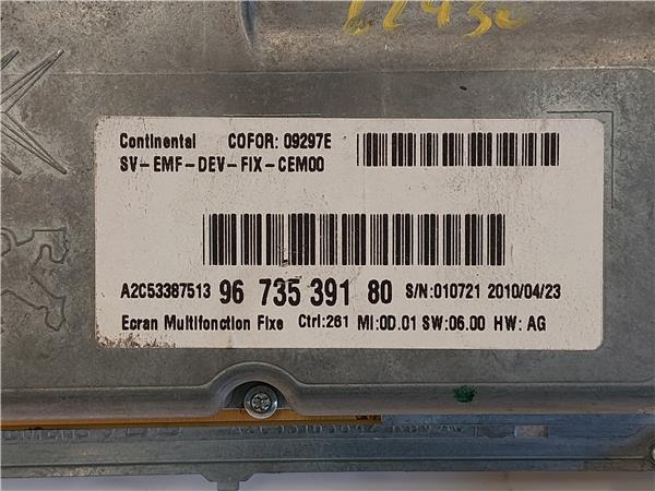 PANTALLA Citroen berlingo furgón (2008->) 1.6 HDi 90 9HX (DV6ATED4) 9HX(DV6ATED4) 9673539180 NEGRO multifunción - Imagen 3