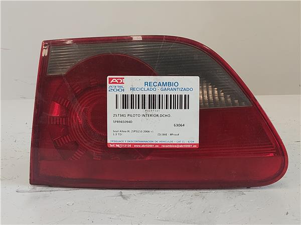 PILOTO INTERIOR DCHO. Seat altea xl (5p5)(10.2006->) 1.9 TDI (D) BXE - #Prov# (D)BXEPROV 5P8945094D AZUL Derechas derechos JCX