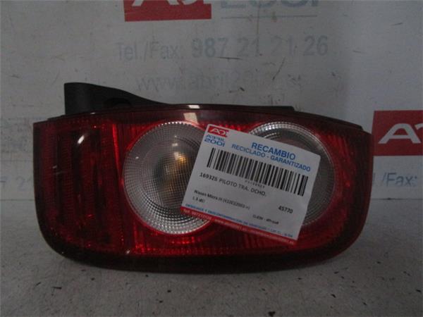 PILOTO TRA. DCHO. Nissan micra (k12e)(11.2002->) 1.5 dCi D-K9K - #Prov# DK9KPROV GRIS OSCURO Bombilla Derecha derecho Faro Lámpara Luz Trasera trasero