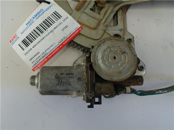 MECANISMO ELEVALUNAS DEL. DCHO. Mitsubishi l 200 (k70)(1996->) 2.5 TD 4x4 (K74T) 4 D 56 TD 4D56TD MR144596 VERDE Y GRIS Delanteras delanteros Derechas derechos motor - Imagen 2