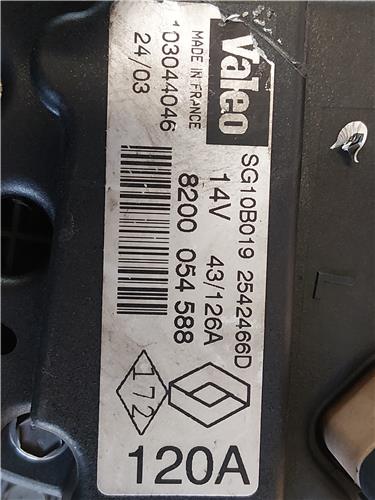 ALTERNADOR Renault megane i (ba0/1_) 1.9 dTi (BA1U) D/ F9Q Q7 - #Prov# DF9QQ7PROV 8200054588 GRANATE generador - Imagen 3