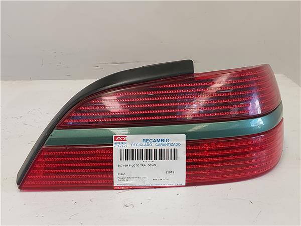 PILOTO TRA. DCHO. Peugeot 406 berlina (s1/s2)(08.1995->) 2.0 HDI 90 RHY (DW10TD) RHY(DW10TD) 2336D VERDE Bombilla Derecha derecho Faro Lámpara Luz Trasera trasero