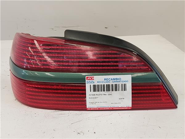 PILOTO TRA. IZDO. Peugeot 406 berlina (s1/s2)(08.1995->) 2.0 HDI 90 RHY (DW10TD) RHY(DW10TD) 9630364877 VERDE Bombilla Faro Izquierdo Lámpara lateral Luz Trasero