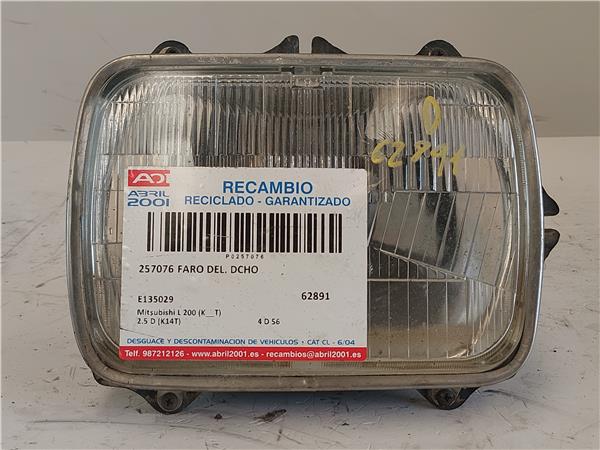 FARO DEL. DCHO Mitsubishi l 200 (k__t) 2.5 D (K14T) 4 D 56 4D56 E135029 AZUL Bombillas delanteras Delanteros Derechas Derechos Lámparas luces Luz piloto Pilotos
