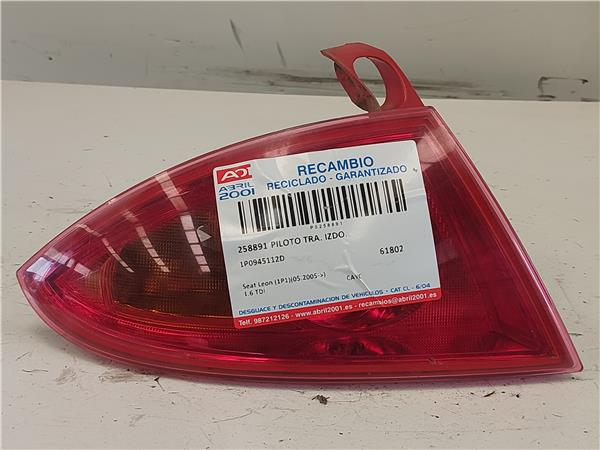 PILOTO TRA. IZDO. Seat leon (1p1)(05.2005->) 1.6 TDI CAYC 1P0945112D AZUL Bombilla Faro Izquierdo Lámpara lateral Luz Trasero LHW