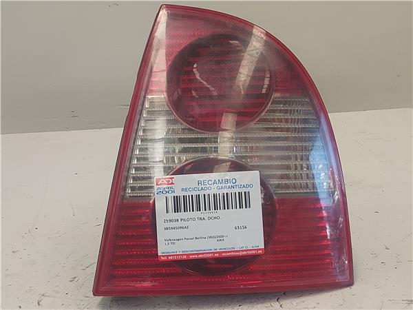 PILOTO TRA. DCHO. Volkswagen passat berlina (3b3)(2000->) 1.9 TDI AWX 3B5945096AE GRIS PLATA Bombilla Derecha derecho Faro Lámpara Luz Trasera trasero