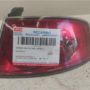 PILOTO TRA. DCHO. Seat ibiza (6l1)(04.2002->) 1.4 Cool [1,4 Ltr. - 55 kW 16V] BBY - #Prov# BBYPROV 6L6745112 GRIS    Bombilla Derecha derecho Faro Lámpara Luz Trasera trasero