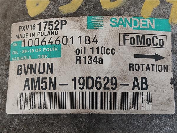 COMPRESOR AIRE ACOND. Ford focus iii 1560 CC 70 KW - #Prov# D/T3DB - #Prov# DT3DBPROV 100646011B4 NEGRO Acondicionado - Imagen 3