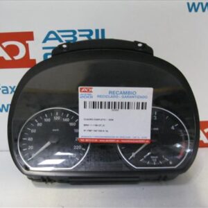 CUADRO COMPLETO BMW serie 1 berlina (e81/e87)(2004->) 2.0 118d [2,0 Ltr. - 105 kW Turbodiesel CAT] N47 D20 A N47D20A 1024952-85 102495285 9166821-02 916682102 NEGRO    COMPLETO instrumentos
