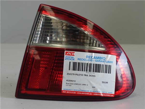 PILOTO TRA. DCHO. Seat leon (1m1)(11.1999->) 1.9 TDI ASV 45209DY2 NEGRO Bombilla Derecha derecho Faro Lámpara Luz Trasera trasero EGS