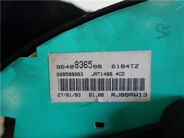 CUADRO COMPLETO Peugeot 206 (1998->) 1.4 HDi eco 70 8HZ (DV4TD) 8HZ(DV4TD) 9648836580 GRIS PLATA COMPLETO instrumentos 20CQ06 - Imagen 3