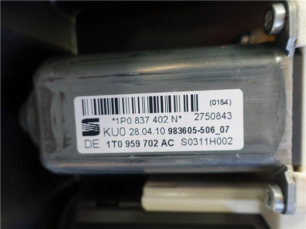 MECANISMO ELEVALUNAS DEL. DCHO. Seat leon (1p1)(05.2005->) 1.6 TDI CAYC 1P0837402N BLANCO Delanteras delanteros Derechas derechos motor LHW - Imagen 3
