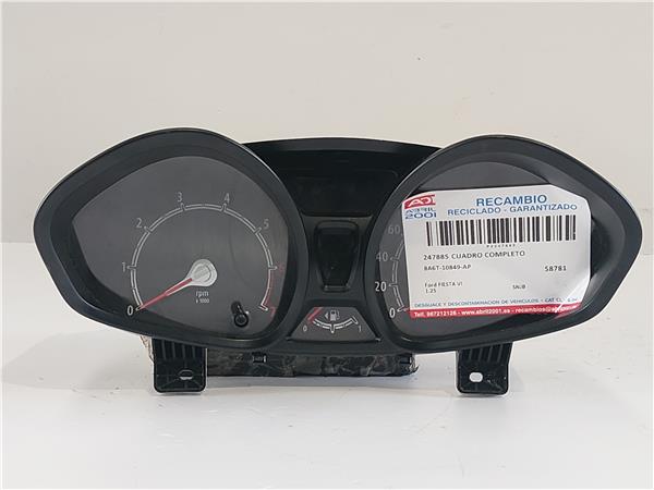 CUADRO COMPLETO Ford fiesta vi 1.25 SNJB 8A6T-10849-AP 8A6T10849AP NEGRO COMPLETO instrumentos