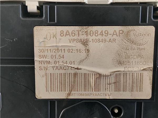 CUADRO COMPLETO Ford fiesta vi 1.25 SNJB 8A6T-10849-AP 8A6T10849AP NEGRO COMPLETO instrumentos - Imagen 3