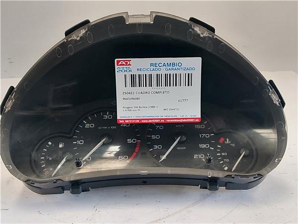 CUADRO COMPLETO Peugeot 206 (1998->) 1.4 HDi eco 70 8HZ (DV4TD) 8HZ(DV4TD) 9645096080 GRIS COMPLETO instrumentos 20CQ06