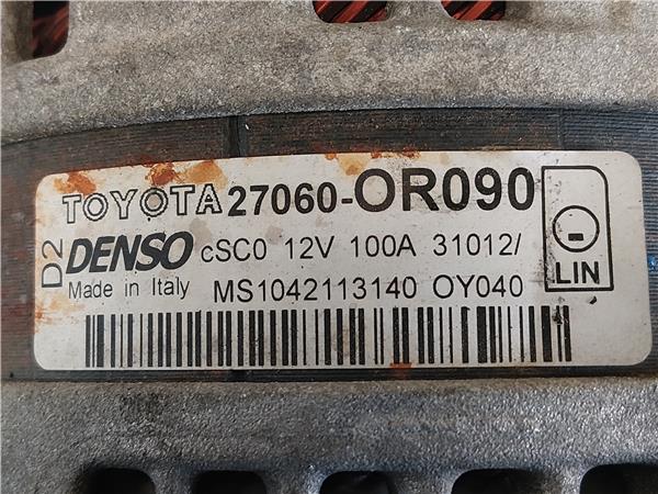 ALTERNADOR Toyota auris (e15)(10.2006->) 2.0 D-4D 1AD-FTV 1ADFTV 27060-0R090 270600R090 BLANCO generador - Imagen 3