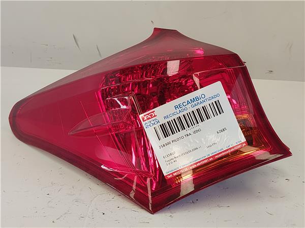 PILOTO TRA. IZDO. Toyota auris (e15)(10.2006->) 2.0 D-4D 1AD-FTV 1ADFTV E115810 BLANCO Bombilla Faro Izquierdo Lámpara lateral Luz Trasero