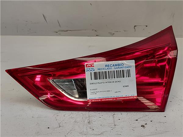 PILOTO INTERIOR DCHO. Toyota auris (e15)(10.2006->) 2.0 D-4D 1AD-FTV 1ADFTV E110237 BLANCO Derechas derechos