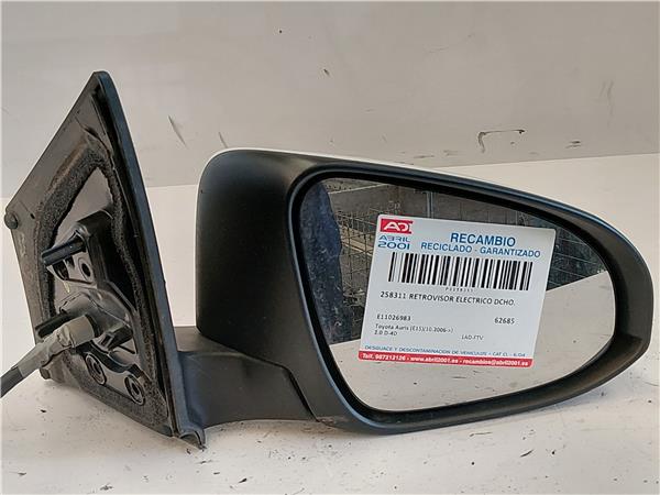 RETROVISOR ELECTRICO DCHO. Toyota auris (e15)(10.2006->) 2.0 D-4D 1AD-FTV 1ADFTV E11026983 BLANCO Derecho Espejo
