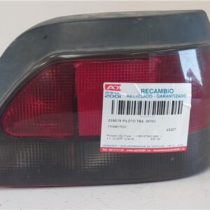 PILOTO TRA. DCHO. Renault clio i fase i / ii (b/c57)(01.1991->) 1.2 (5/357Y, 5/357K) D7F 730 D7F730 7700827552 BLANCO Bombilla Derecha derecho Faro Lámpara Luz Trasera trasero