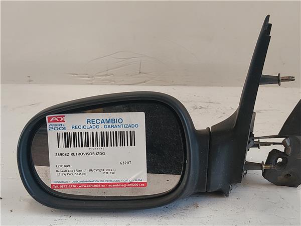 RETROVISOR IZDO. Renault clio i fase i / ii (b/c57)(01.1991->) 1.2 (5/357Y, 5/357K) D7F 730 D7F730 E201849 BLANCO Espejo Izquierdo