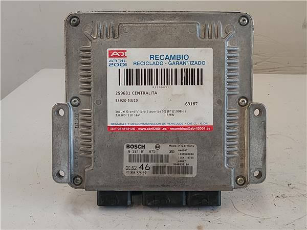 CENTRALITA Suzuki grand vitara 5- (sq/ft)(1998->) 2.0 HDI 110 16V RHW 33920-53J20 3392053J20 AZUL uce