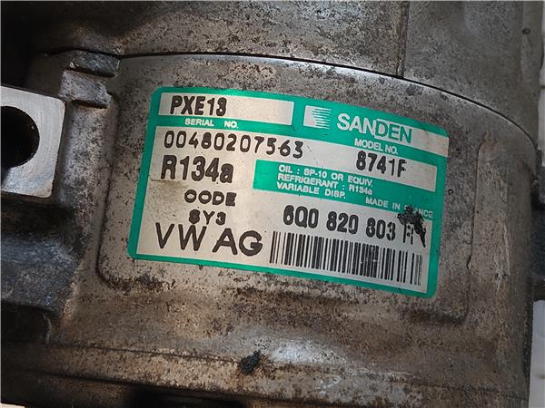 COMPRESOR AIRE ACOND. Seat cordoba berlina (6l2)(09.2002->) 1.4 16V BKY 6Q0820803R GRIS Acondicionado GRZ - Imagen 3