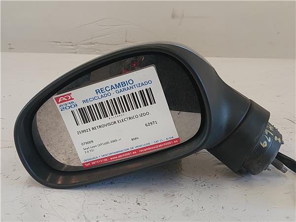 RETROVISOR ELECTRICO IZDO. Seat leon (1p1)(05.2005->) 2.0 TDI BMN 079009 79009 NEGRO Espejo Izquierdo