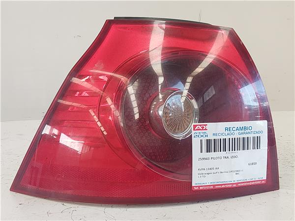 PILOTO TRA. IZDO. Volkswagen golf v (1k1)(2003->) 1.9 TDI BKC 4VFX-13405-AA 4VFX13405AA NEGRO Bombilla Faro Izquierdo Lámpara lateral Luz Trasero GQQ
