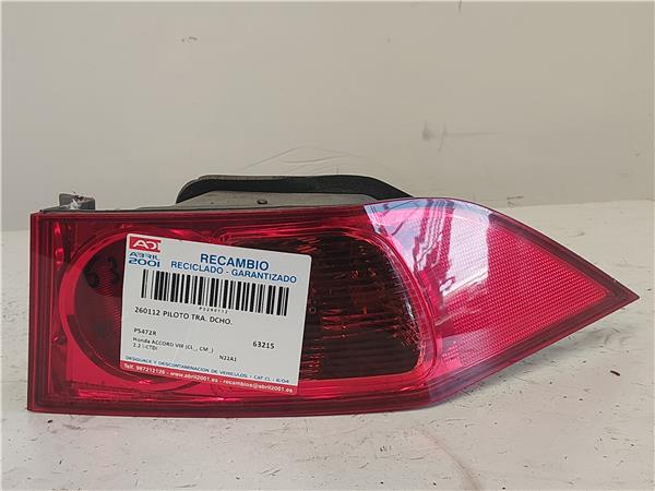 PILOTO TRA. DCHO. Honda accord viii (cl_, cm_) 2.2 i-CTDi N22A1 P5472R GRIS Bombilla Derecha derecho Faro Lámpara Luz Trasera trasero