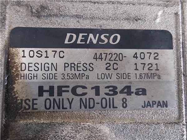COMPRESOR AIRE ACOND. Toyota land cruiser (j9)(1996->) 3.0 D-4D 1KD-FTV 1KDFTV 447220-4072 4472204072 GRIS PLATA Acondicionado - Imagen 3