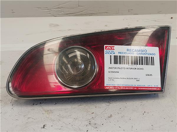 PILOTO INTERIOR DCHO. Seat cordoba berlina (6l2)(09.2002->) 1.9 TDI AXR 6L5945094 NEGRO Derechas derechos