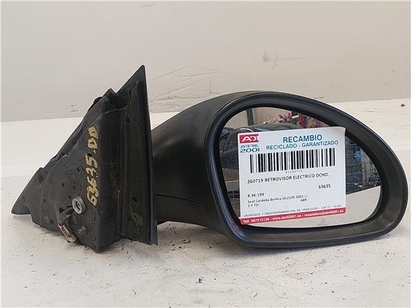 RETROVISOR ELECTRICO DCHO. Seat cordoba berlina (6l2)(09.2002->) 1.9 TDI AXR 8.36.194 836194 NEGRO Derecho Espejo