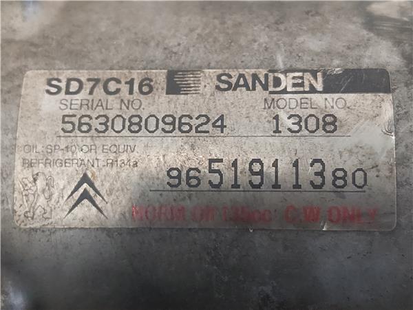 COMPRESOR AIRE ACOND. Citroen c4 grand picasso (10.2006->) 2.0 HDi RHJ-DW10BTED4 RHJDW10BTED4 9651911380 GRIS Acondicionado - Imagen 4