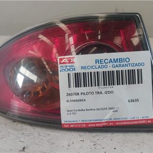 PILOTO TRA. IZDO. Seat cordoba berlina (6l2)(09.2002->) 1.9 TDI AXR 6L5945095A NEGRO Bombilla Faro Izquierdo Lámpara lateral Luz Trasero