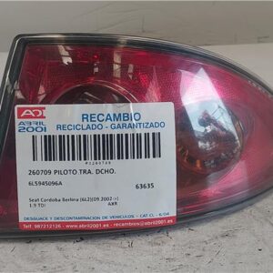 PILOTO TRA. DCHO. Seat cordoba berlina (6l2)(09.2002->) 1.9 TDI AXR 6L5945096A NEGRO    Bombilla Derecha derecho Faro Lámpara Luz Trasera trasero
