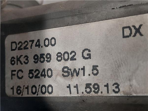 MECANISMO ELEVALUNAS DEL. DCHO. Seat ibiza (6k1)(08.1999->) 1.9 TDI AGR 6K3959802G GRIS Delanteras delanteros Derechas derechos motor - Imagen 3