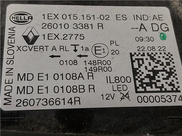FARO DEL. DCHO. XENON Renault austral - #prov# TCE 160 116 KW - #Prov# H5H E4 - #Prov# H5HE4PROV 260736614R BLANCO - Imagen 4