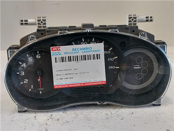 CUADRO COMPLETO Renault master iii furgón (hd, fd) 2.3 125 - #Prov# D/M9T A676 - #Prov# DM9TA676PROV P248107584R BLANCO COMPLETO instrumentos