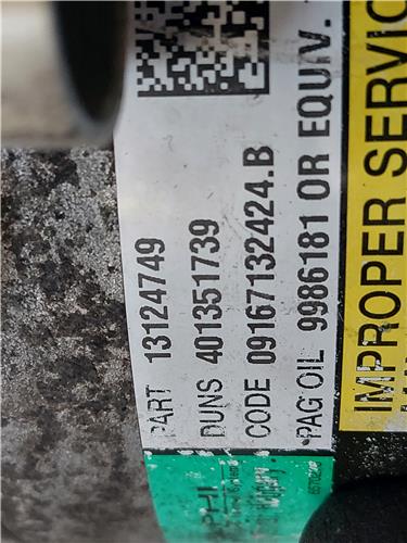 COMPRESOR AIRE ACOND. Opel astra h berlina (2004->) 1.4 Z 14 XEP Z14XEP 13124749 GRIS Acondicionado - Imagen 3