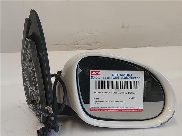 RETROVISOR ELECTRICO DCHO. Volkswagen golf v (1k1)(2003->) 1.9 TDI BXE 25856 BLANCO Derecho Espejo