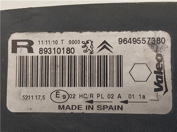 FARO DEL. DCHO Citroen xsara picasso (1999->) 1.6 HDi 9HX (DV6ATED4) 9HX(DV6ATED4) 9649557380 GRIS PLATA Bombillas delanteras Delanteros Derechas Derechos Lámparas luces Luz piloto Pilotos - Imagen 3