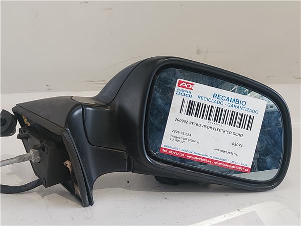 RETROVISOR ELECTRICO DCHO. Peugeot 407 (2004->) 2.2 HDi 170 4HT (DW12BTED4) 4HT(DW12BTED4) 2326.36.024 232636024 NEGRO Derecho Espejo 20MB15