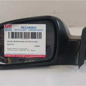 RETROVISOR ELECTRICO IZDO. Peugeot 307 berlina (s2)(06.2005->) 1.6 X-Line [1,6 Ltr. - 66 kW 16V HDi] NFU - #Prov# NFUPROV 96347726 GRIS    Espejo Izquierdo