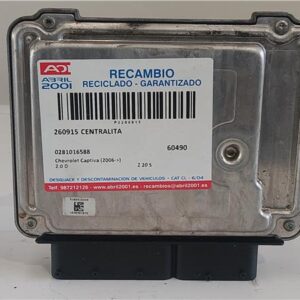 CENTRALITA Chevrolet captiva (2006->) 2.0 D Z 20 S Z20S 0281016588 281016588 NEGRO    uce