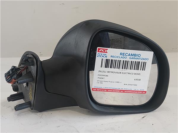 RETROVISOR ELECTRICO DCHO. Citroen xsara picasso (1999->) 1.6 HDi 9HX (DV6ATED4) 9HX(DV6ATED4) 7530XT E20209286 GRIS PLATA Derecho Espejo