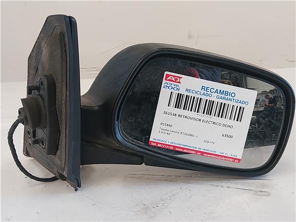 RETROVISOR ELECTRICO DCHO. Toyota corolla (e12)(2002->) 2.0 D-4D 1CD-FTV 1CDFTV 015440 15440 NEGRO Derecho Espejo
